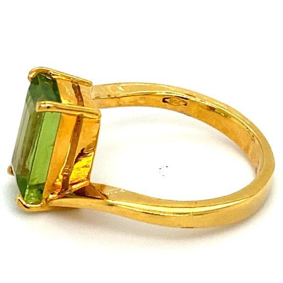 Peridot 3.50ct Solid 18K Yellow Gold Ring - Picture 6 of 7
